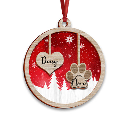 Family Christmas Ornament - Custom Shape Wood Ornament - 2 Layered Wood Ornament