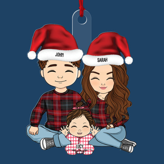 Our Family This Christmas Gifts For Family 2024 - Personalized Custom Shape Acrylic Ornament