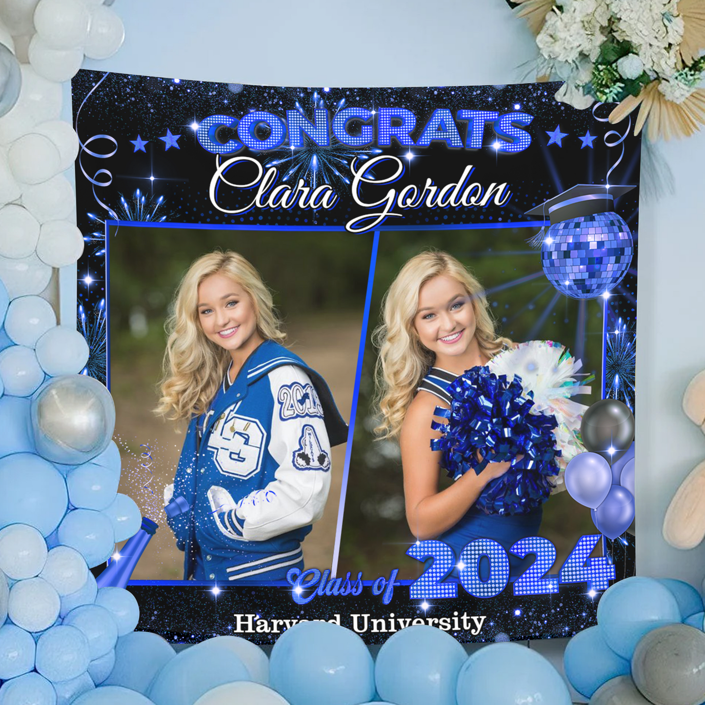 Graduation Backdrop - Class of 2024 Custom Graduation Party Backdrop - Personalized Party Decor