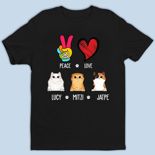 Personalized Peace Love Dog Gift Ideas For Pet Lover - Personalized Custom Unisex T-Shirt